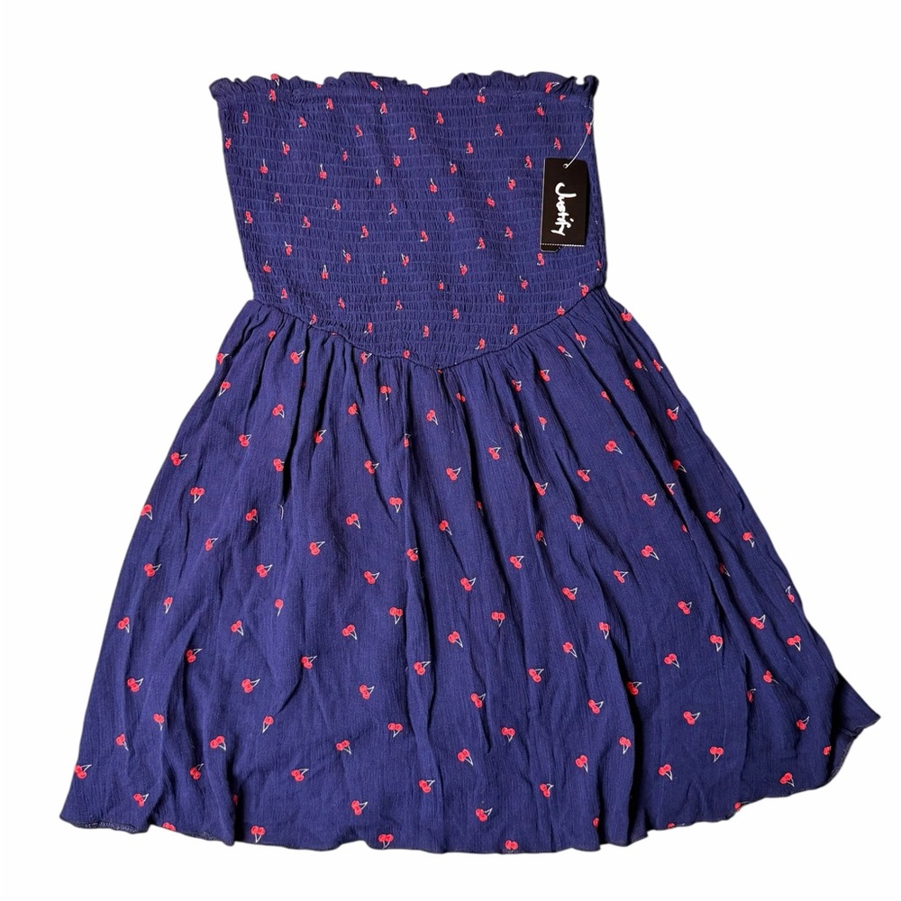 Justify Navy Dress/Romper  with Red Cherry Accents